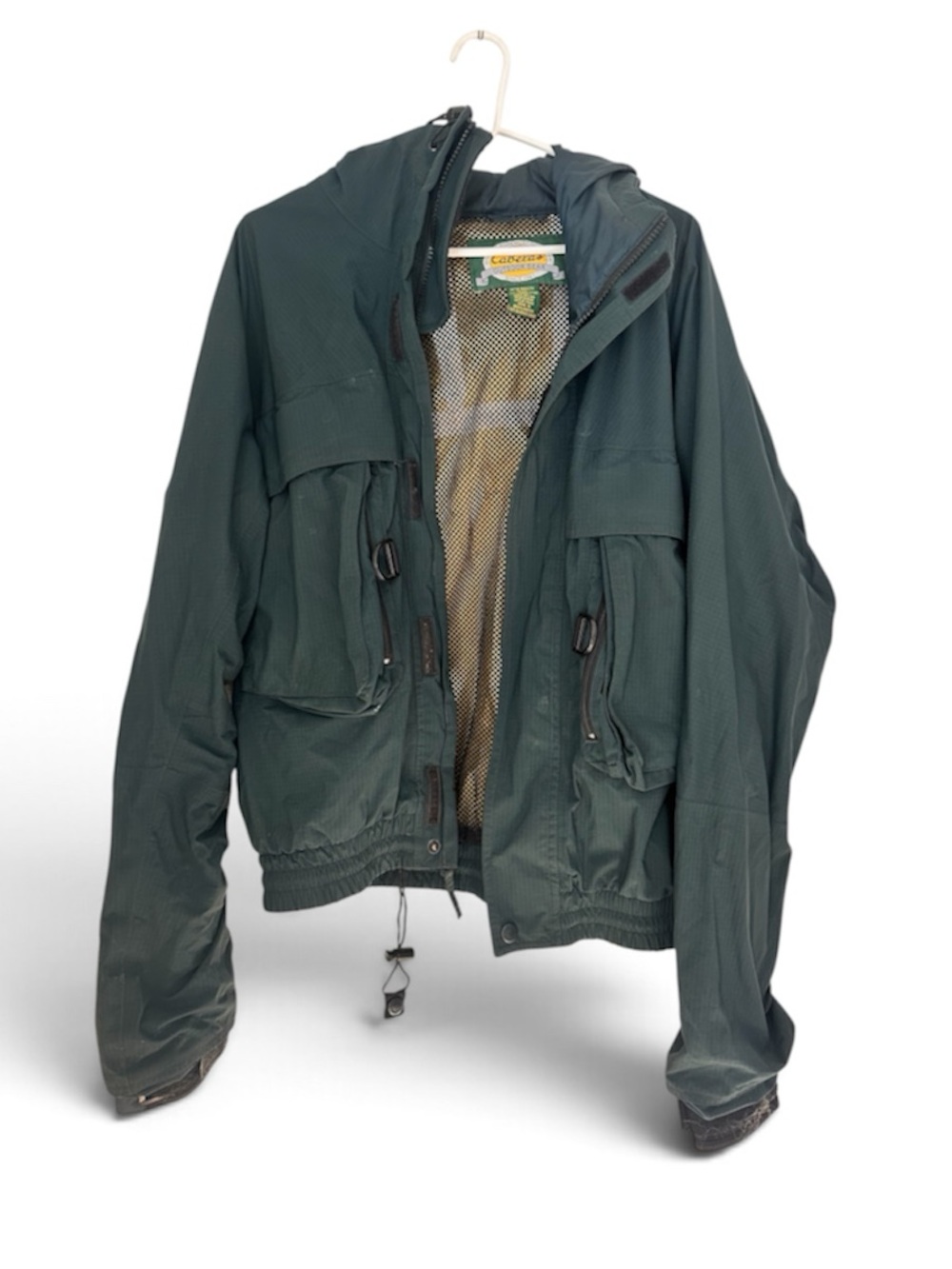 Cabelas Dark Green Hooded Outdoor Jacket